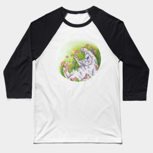 Cute kitten in the flower cottagecore Baseball T-Shirt